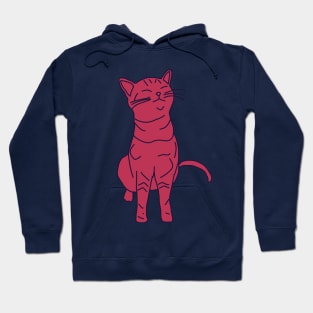 Kitty Cat in Viva Magenta Color of the Year 2023 Hoodie